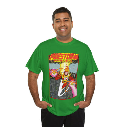 Firestorm the Nuclear Man T-Shirt - George Perez JLA Postcard Art 1980s - DC Comics - Justice League of America Member