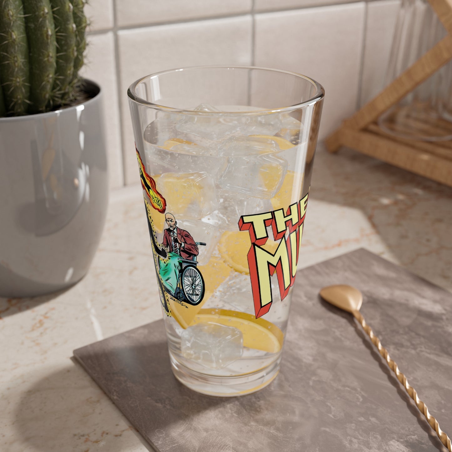 New Mutants Pint Glass, 16oz - Marvel Comics - Sunspot, Wolfsbane, Cannonball - X-Men Family - Mutants
