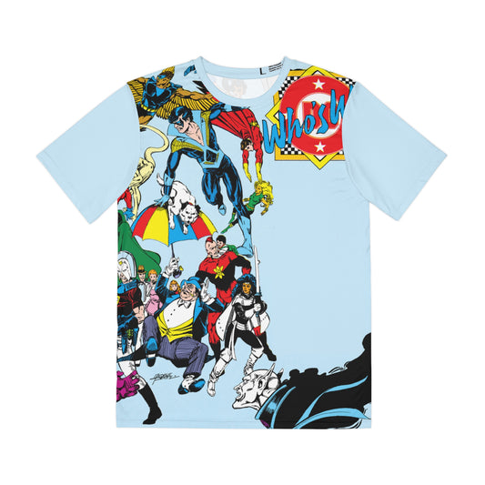 Who's Who in the DC Universe All Over Print Tee (Polyester) - George Perez Art - #17 Cover Art - Nightwing, Peacemaker, Penguin - DC Comics