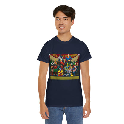 JSA T-Shirt - Sandman, Starman, Atom, Dr Fate, Mr Terrific, Flash, Green Lantern - DC Comics - Justice Society of America - Golden Age