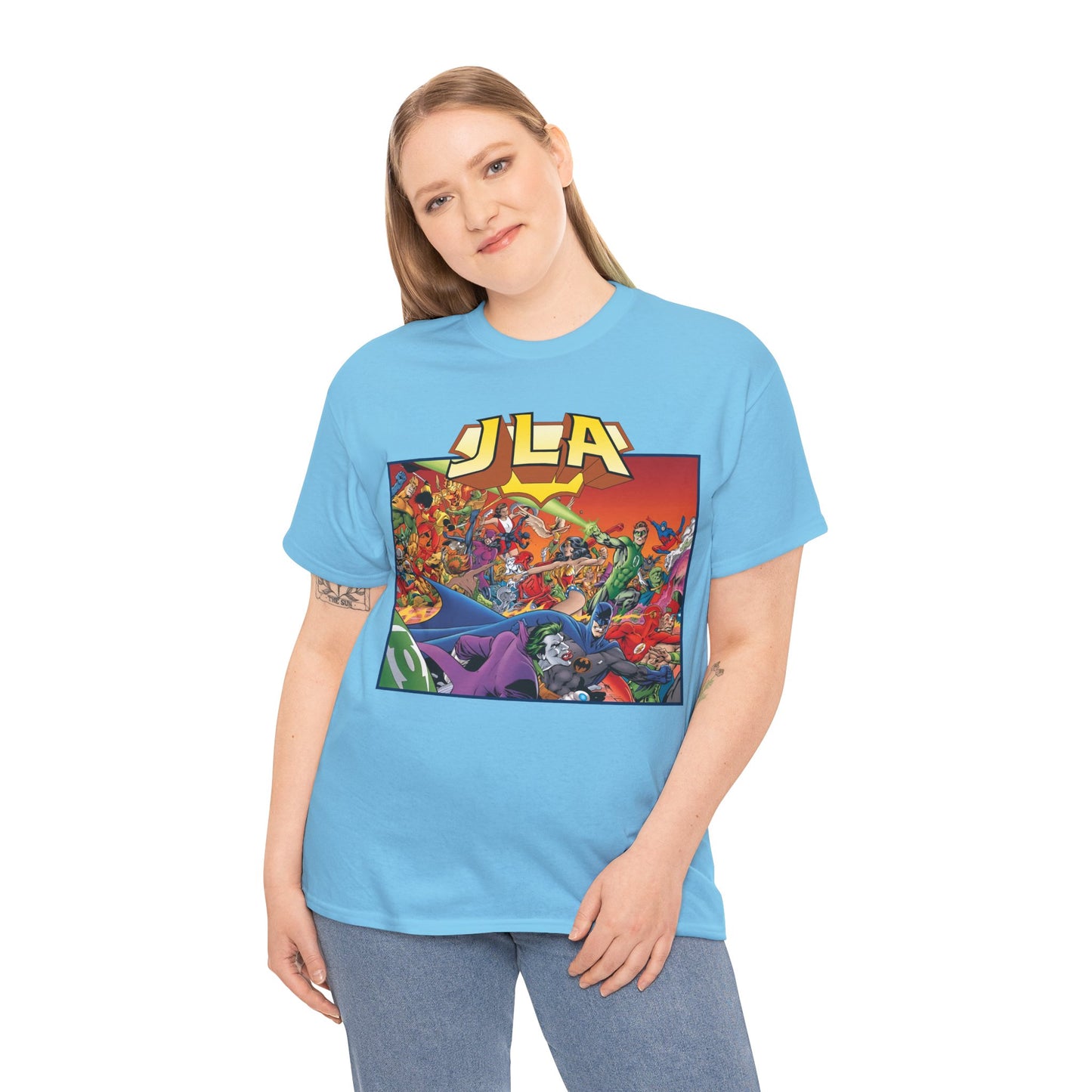 JLA: The Nail T-Shirt - Alan Davis Art - Green Lantern, Batman, Wonder Woman, Flash - DC Comics