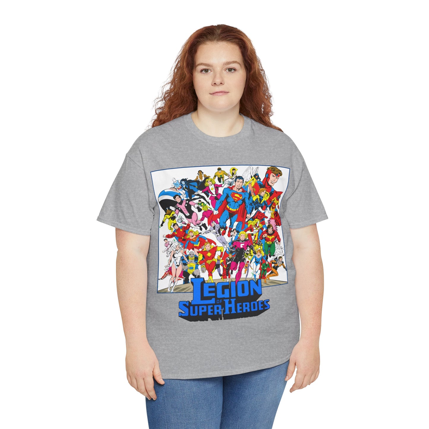 Legion of Super-Heroes T-Shirt - Greg Laroque Art - Who's Who in DC Comics - Superboy, Cosmic Boy, Dream Girl, Dawnstar, Supergirl, Sun Boy, Wildfire, Element Lad, Invisible Kid, Saturn Girl, Lightning Lad - DC Comics