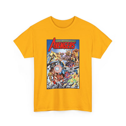 Avengers & Thunderbolts T-Shirt - George Perez Art - Captain America, Iron Man, Wonder Man, Scarlet Witch, Hawkeye, Citizen V, MACH-1, Techno, Atlas, Songbird - Marvel Comics