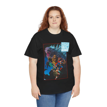 Justice League Vs Godzilla Vs Kong T-Shirt - Dan Mora Art - Wonder Woman, Superman, Batman - DC Comics