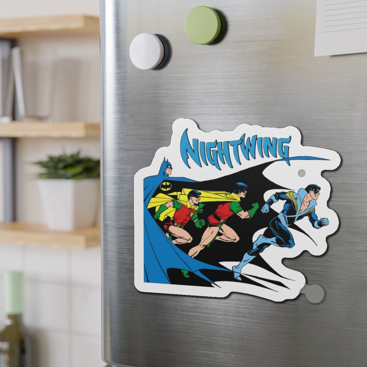 Nightwing Die-Cut Magnet - George Perez Art - From Robin to Nightwing - Batman, Dick Grayson - DC Comics - 3", 4", 5", 6"