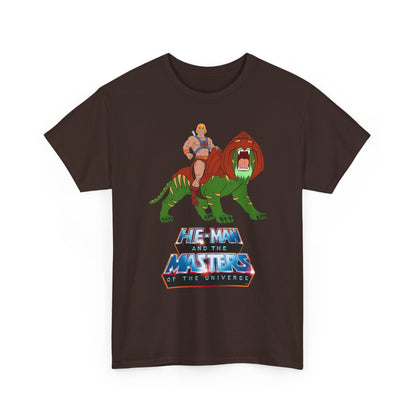 He-Man & Battle Cat T-Shirt - Filmation Art - Masters of the Universe, MOTU - Exciting New 2026 Movie - Nicholas Galitzine