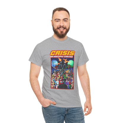Crisis on Multiple Earths T-Shirt - George Perez Art - JSA & JLA Team-ups - Superman, Batman, Zatanna, Huntress, Power Girl, Hawkman, New Gods, Darkseid - DC Comics