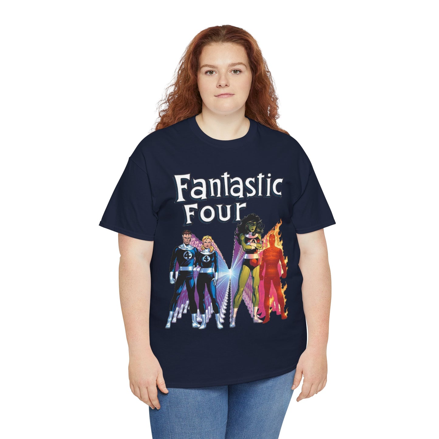 Fantastic Four T-Shirt - John Byrne Art - She-Hulk, Reed Richards, Human Torch, Invisible Woman - Marvel Comics