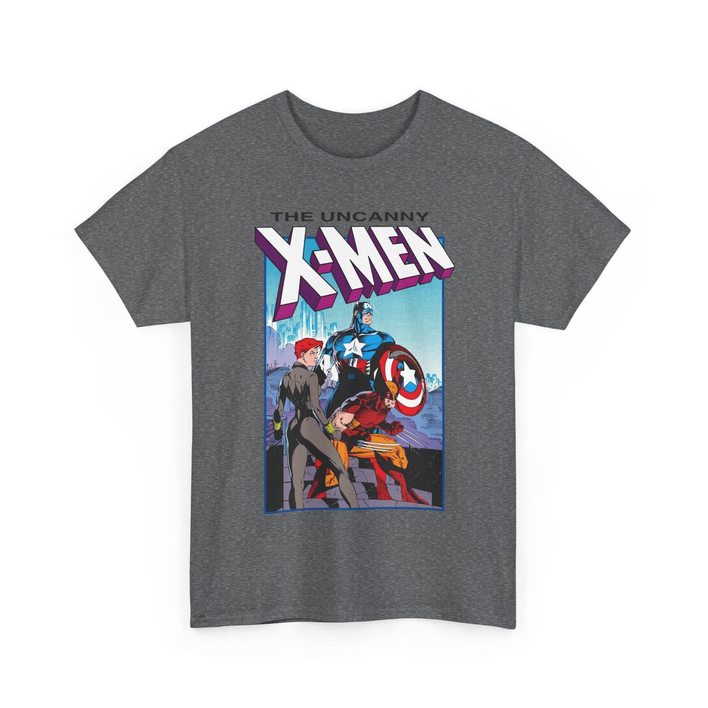 Uncanny X-Men T-Shirt - Jim Lee Art - #268 Cover - Captain America, Black Widow, Wolverine - Marvel Comics