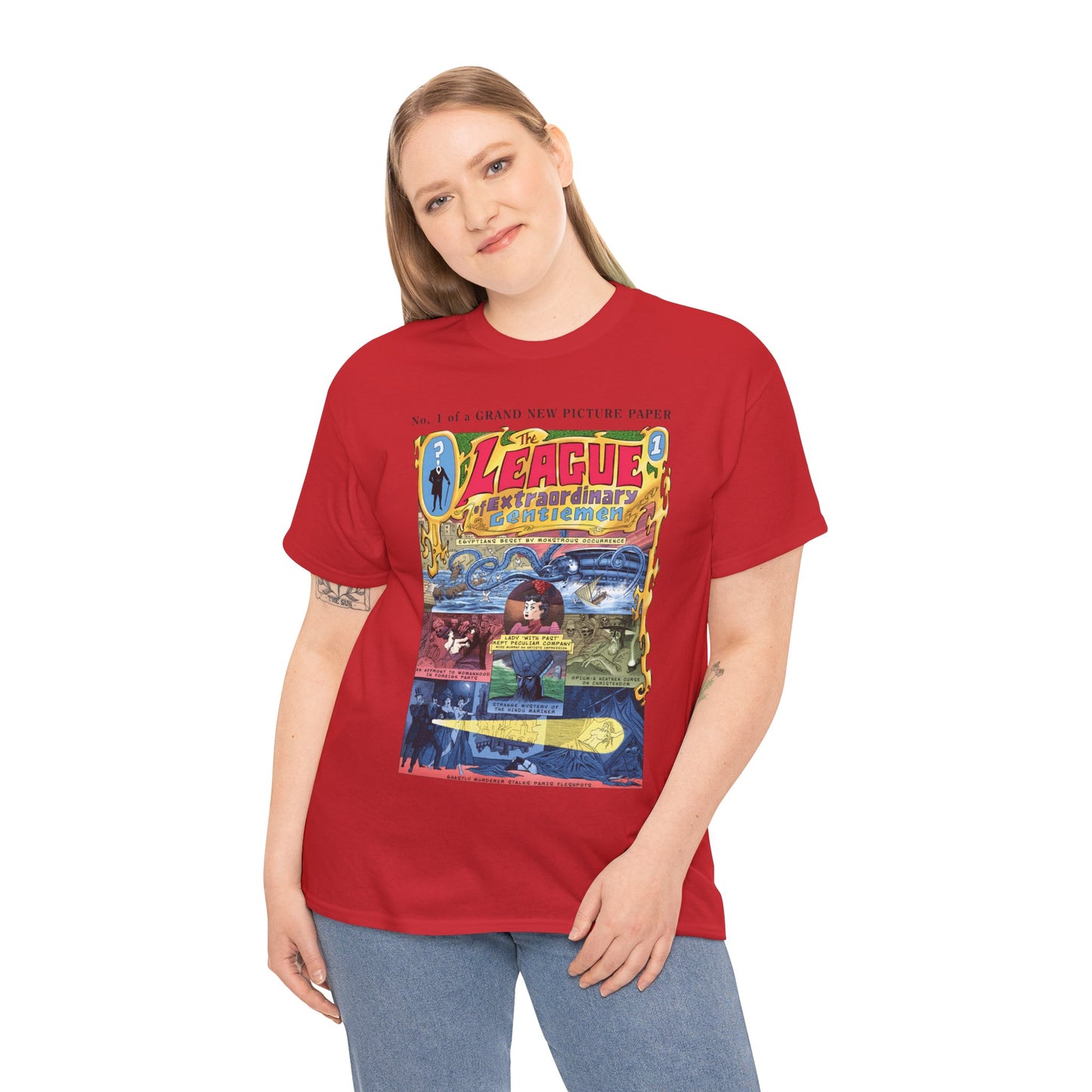 League of Extraordinary Gentlemen T-Shirt - Kevin O'Neill Art - Mina Murray, Captain Nemo, Allan Quatermain, Dr. Jekyll, & The Invisible Man - Alan Moore Story - DC Comics
