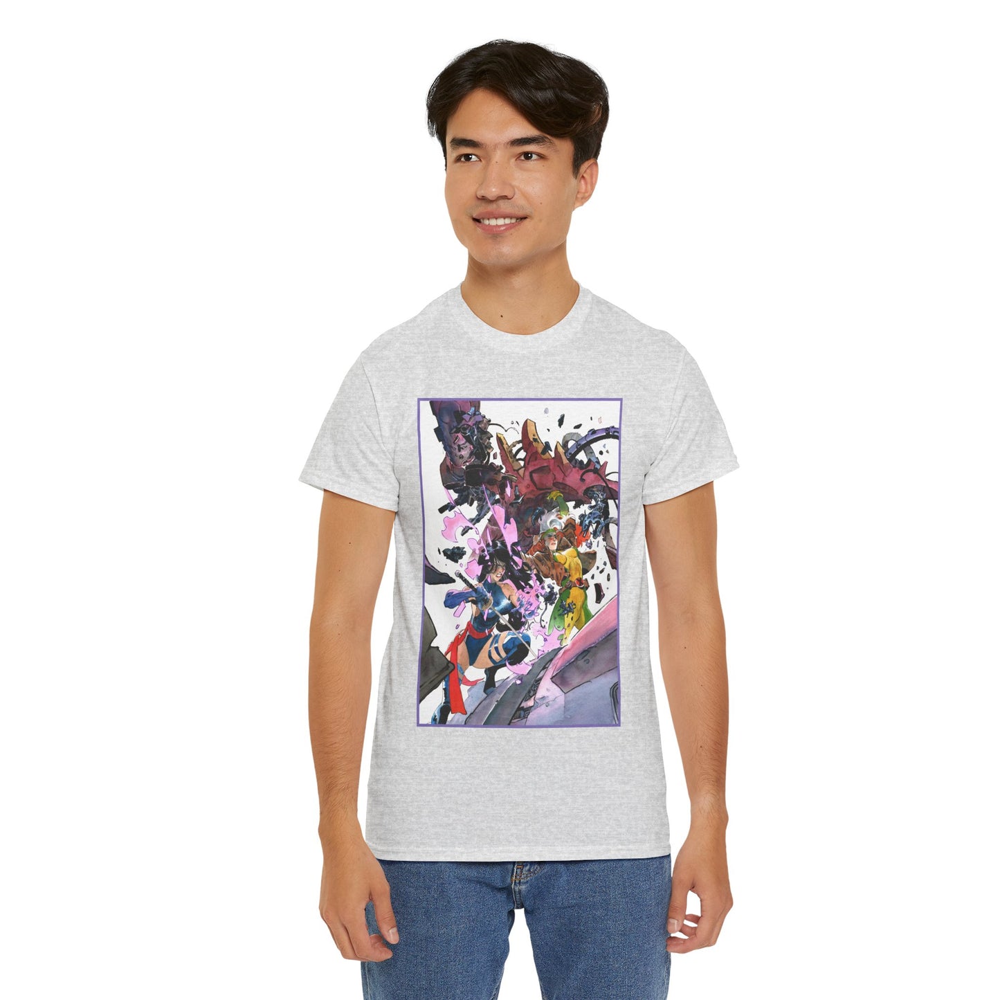 Rogue & Psylocke T-Shirt - Ripping Apart a Sentinel - X-Men Mutants - Marvel Comics