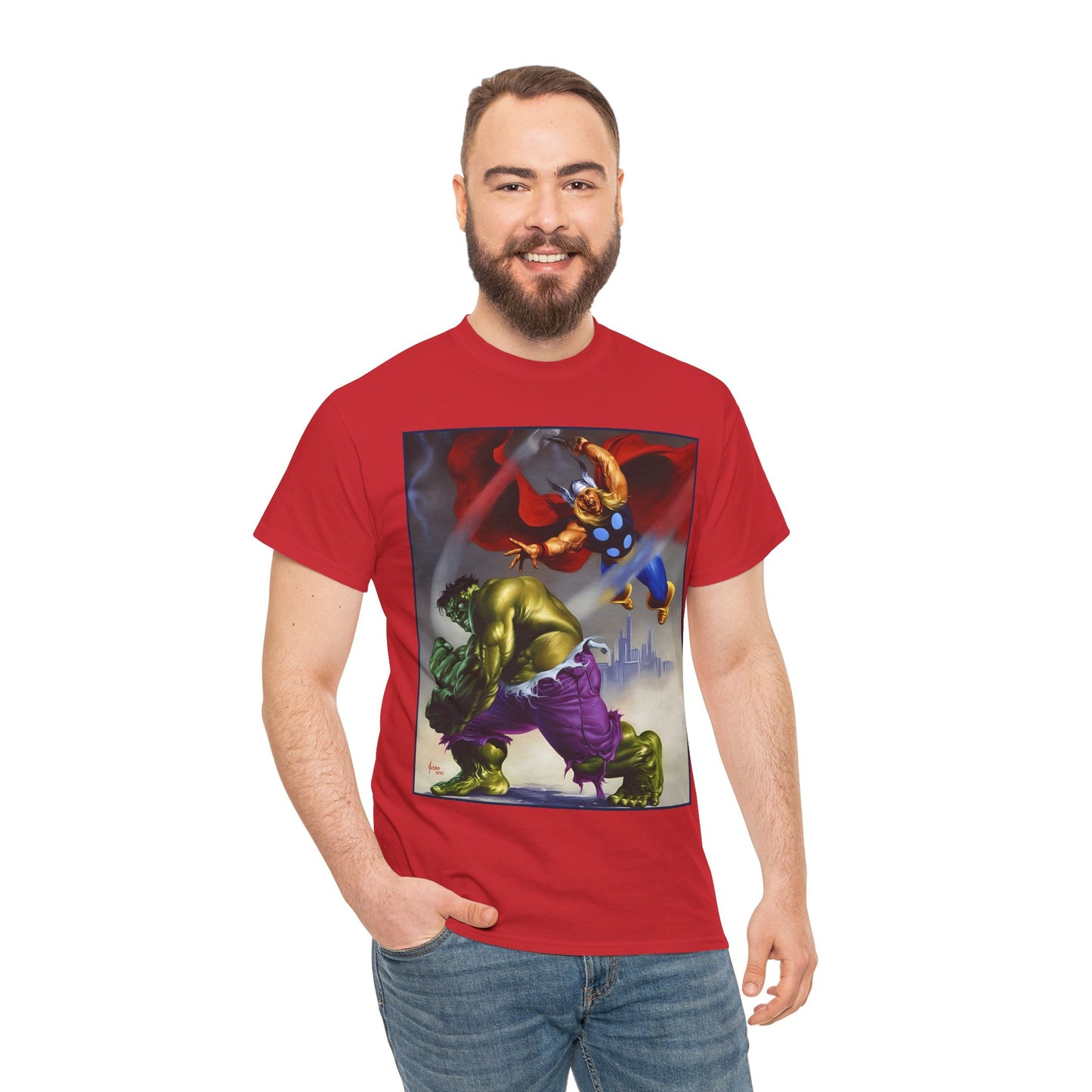 Incredible Hulk & Thor T-Shirt - Joe Jusko Art - Marvel Comics