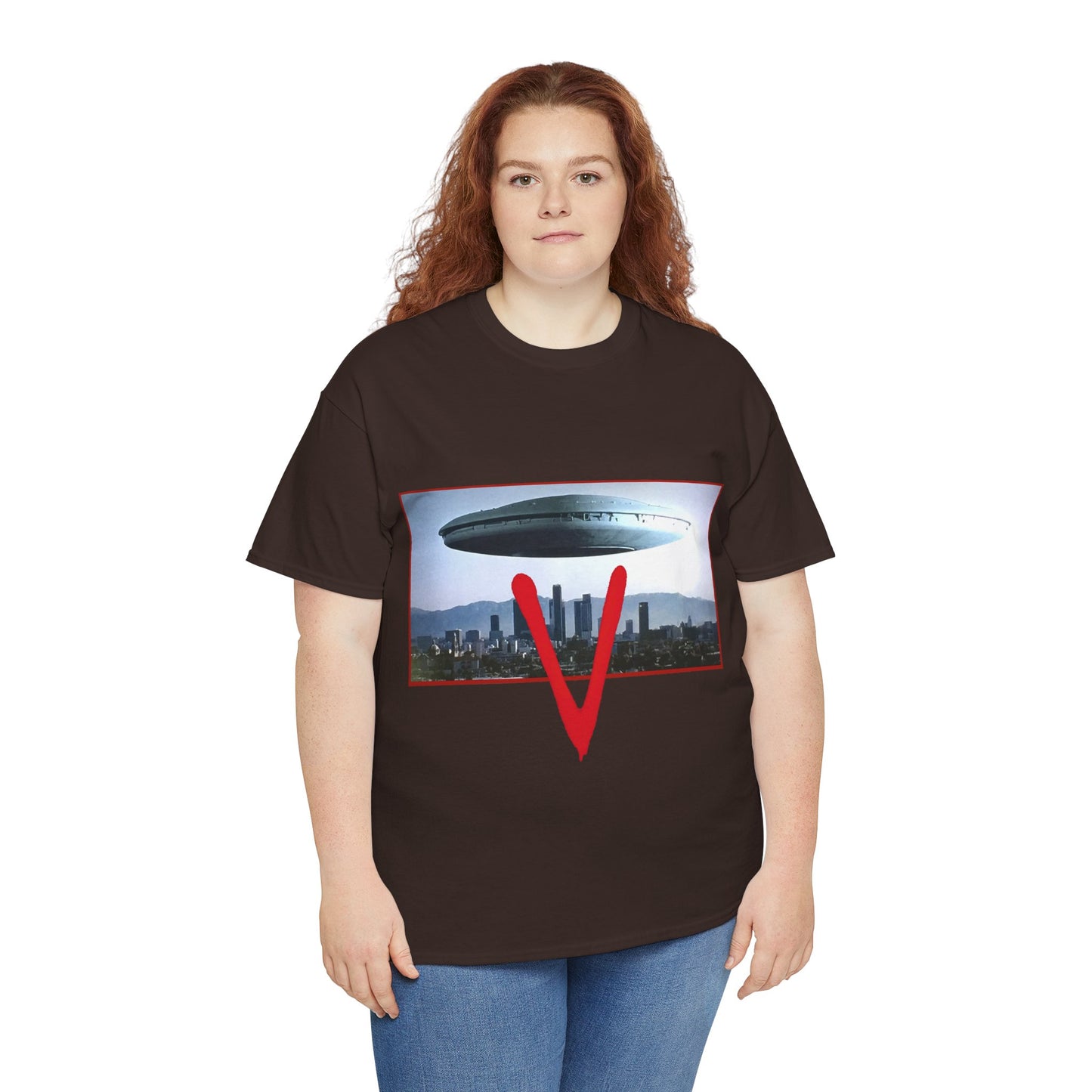 V T-Shirt - The Visitors Mothership - Popular NBC Sci-Fi TV Series from the 1980s