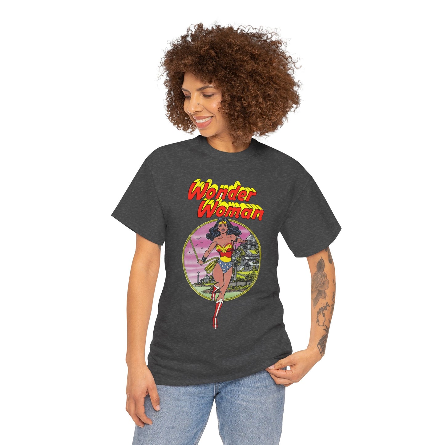 Wonder Woman T-Shirt - George Perez Art - Justice League 1980s Postcard Set - JLA Member - Diana from Themyscira - DC Comics