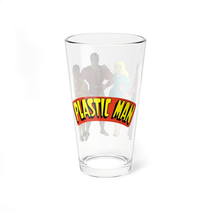Plastic Man Pint Glass, 16oz - Saturday Morning Cartoon 1970s - Penny, Hula-Hula
