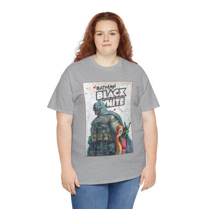 Batman: Black & White T-Shirt - Bill Sienkiewicz Art - Dark Knight Returns - Batman & Robin (Carrie Kelley) - DC Comics