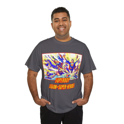 Superboy & Legion of Super-Heroes T-Shirt - Alex Ross Art - Saturn Girl, Brainiac 5, Lightning Lad, Shadow Lass, Dawnstar, Karate Kid - DC Comics