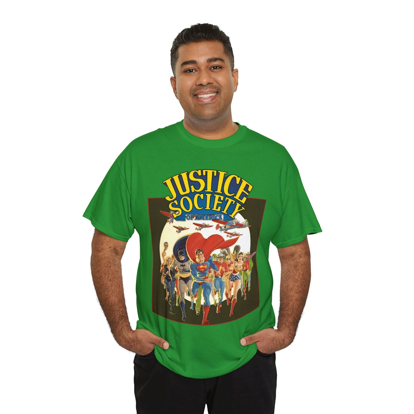 Justice Society of America T-Shirt - Superman, Wonder Woman, Black Canary, Green Lantern, Batman, Plastic Man, Flash - DC Comics