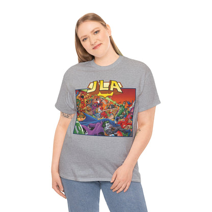 JLA: The Nail T-Shirt - Alan Davis Art - Green Lantern, Batman, Wonder Woman, Flash - DC Comics