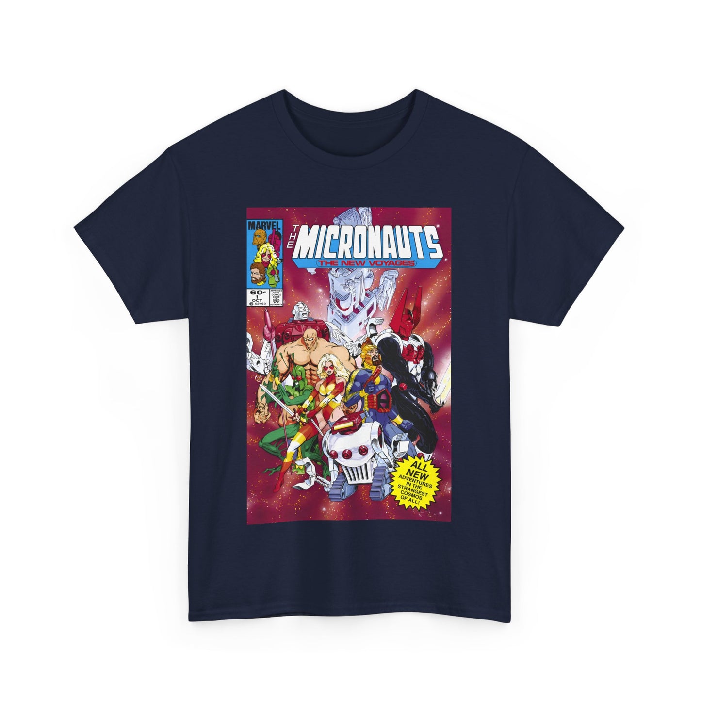 Micronauts: The New Voyages T-Shirt - Commander Arcturus Rann, Biotron, Marionette, Bug - Marvel Comics Series