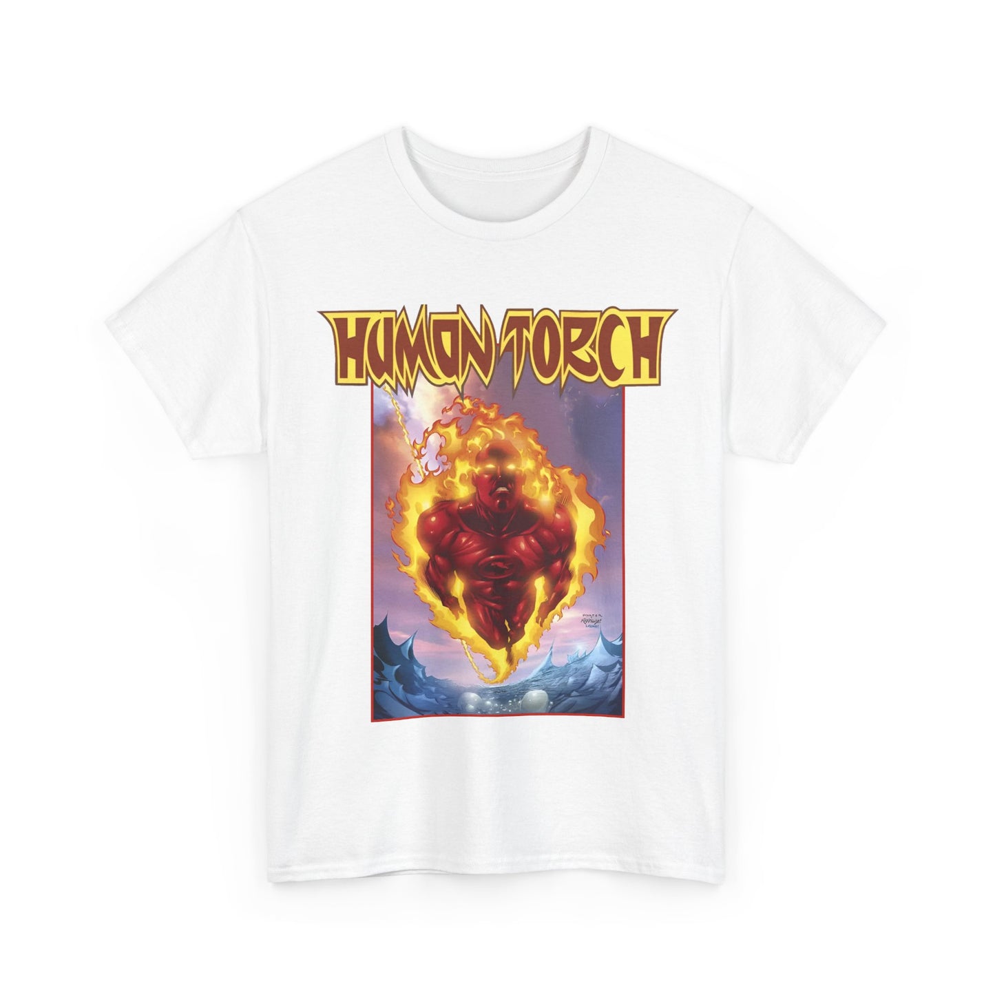 Human Torch T-Shirt - Howard Porter Art - Marvel Comics