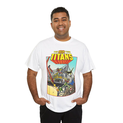 New Teen Titans T-Shirt - George Perez Promo Art - Wonder Girl, Cyborg, Raven, Starfire, Robin, Kid Flash, Changeling - DC Comics