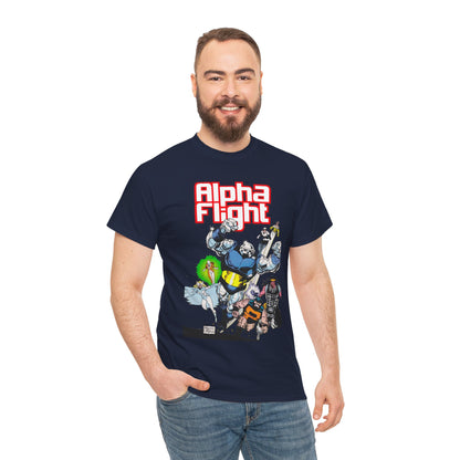 Alpha Flight T-Shirt - Mike Mignola Art - Shaman, Snowbird, Northstar, Aurora, Box, Vindicator, Puck - Canada's Super-Team - Marvel Comics