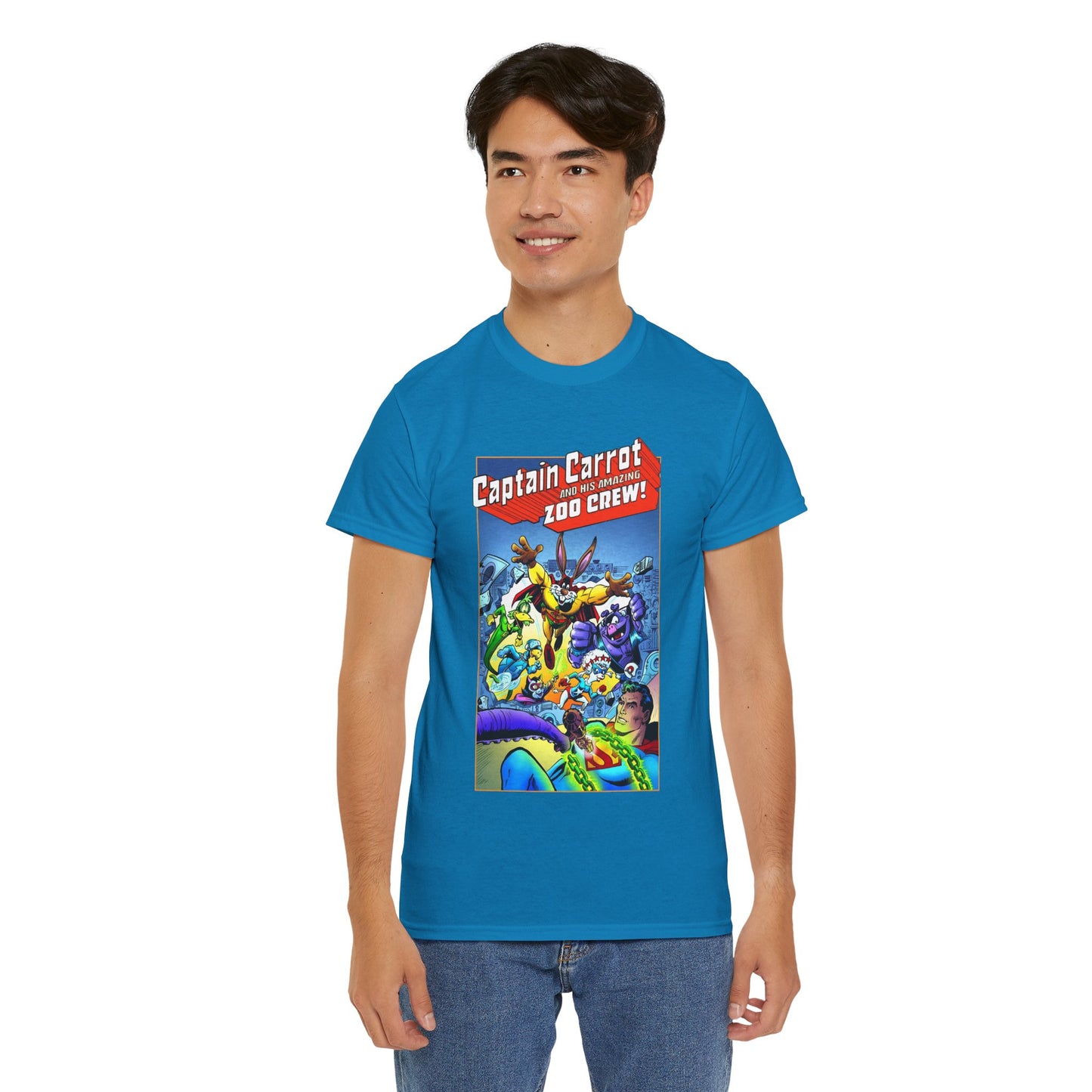 Captain Carrot & Zoo Crew T-Shirt - DC Comics Bronze Age Funny Animals, Superman Guest Star - 1980s