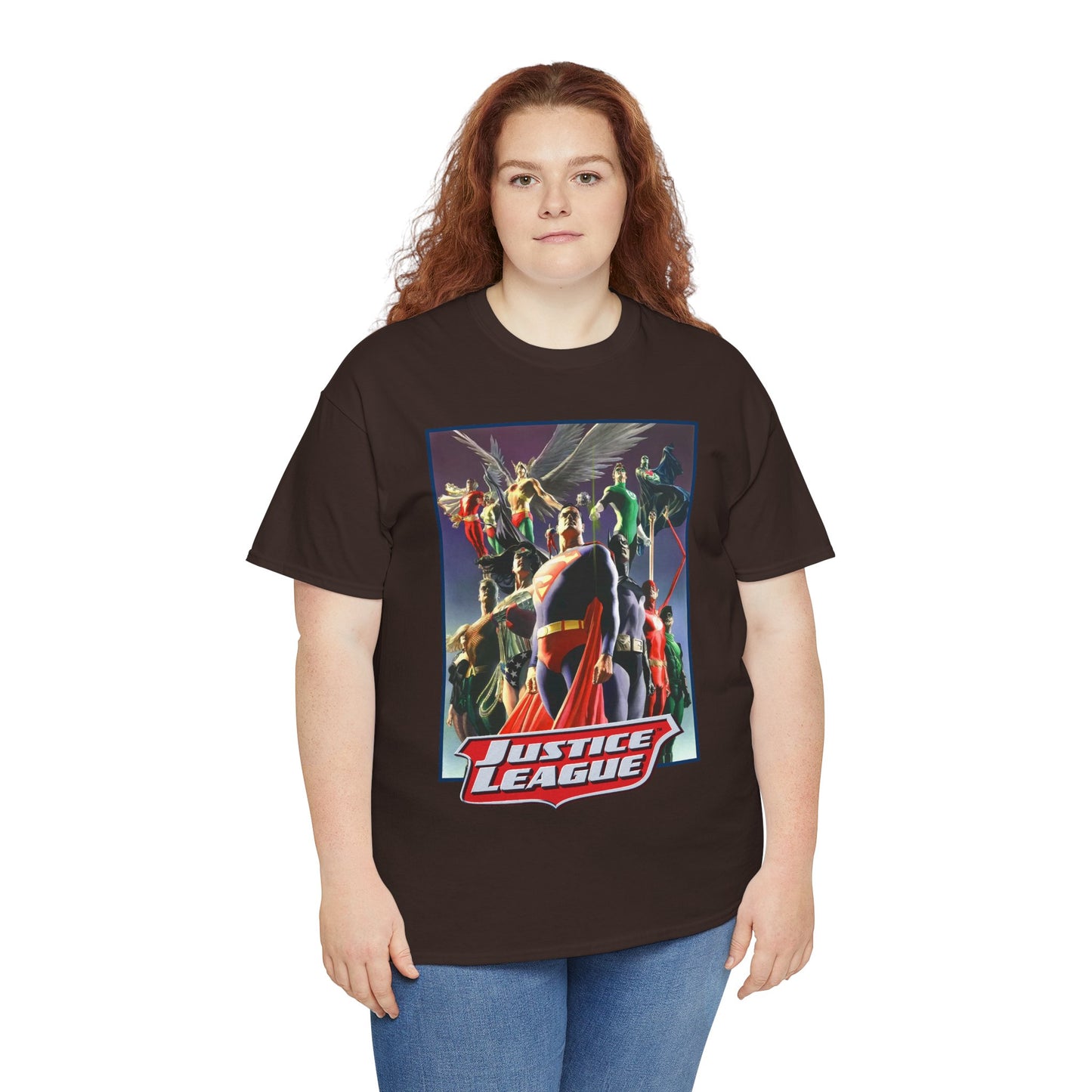 Justice League T-Shirt - Alex Ross Art - Superman, Wonder Woman, Black Canary, Hawkman, Flash, Aquaman, Atom - DC Comics