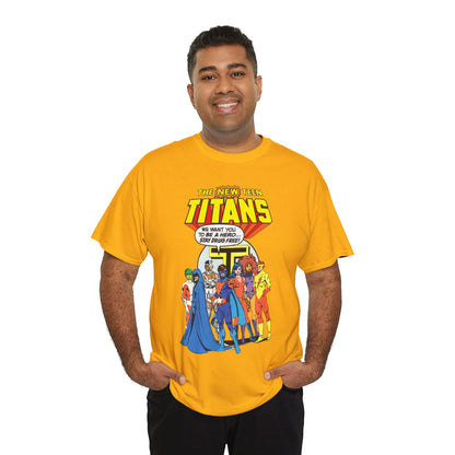 New Teen Titans T-Shirt - 1980s DC Comics Drug Awareness Specials - Protector, Starfire, Cyborg, Wonder Girl, Raven