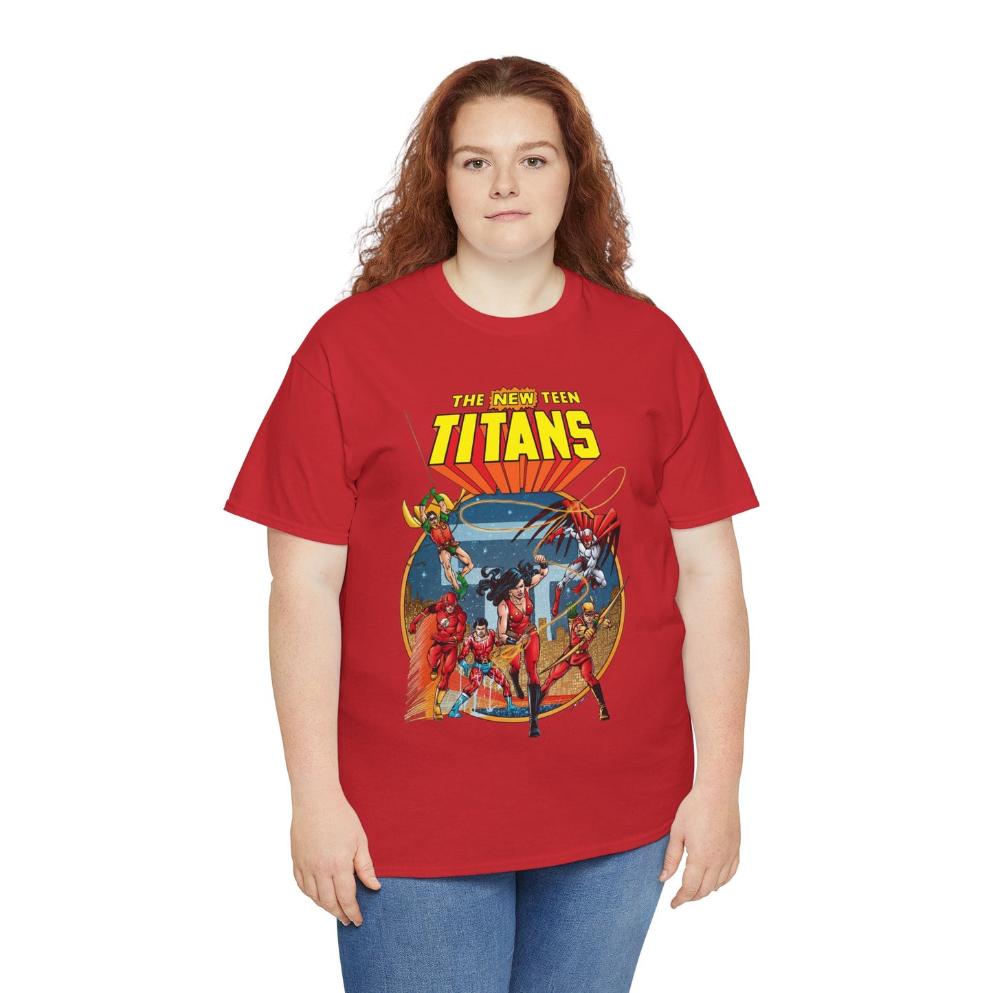 New Teen Titans T-Shirt - George Perez Art - Wonder Girl, Flash, Robin, Speedy, Aqualad, Hawk - DC Comics