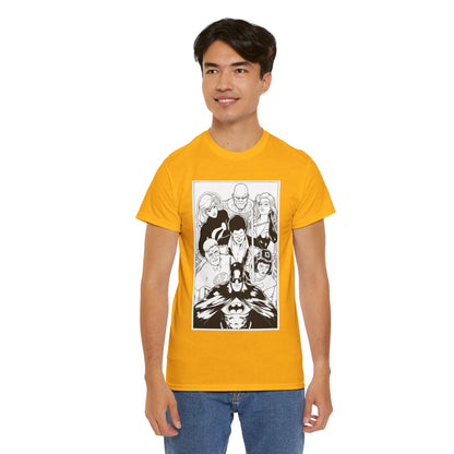 Batman & the Outsiders T-Shirt - Kevin Maguire Art - Black & White - Black Lightning, Metamorpho, Halo, Looker, Katana, Geo-Force - DC Comics