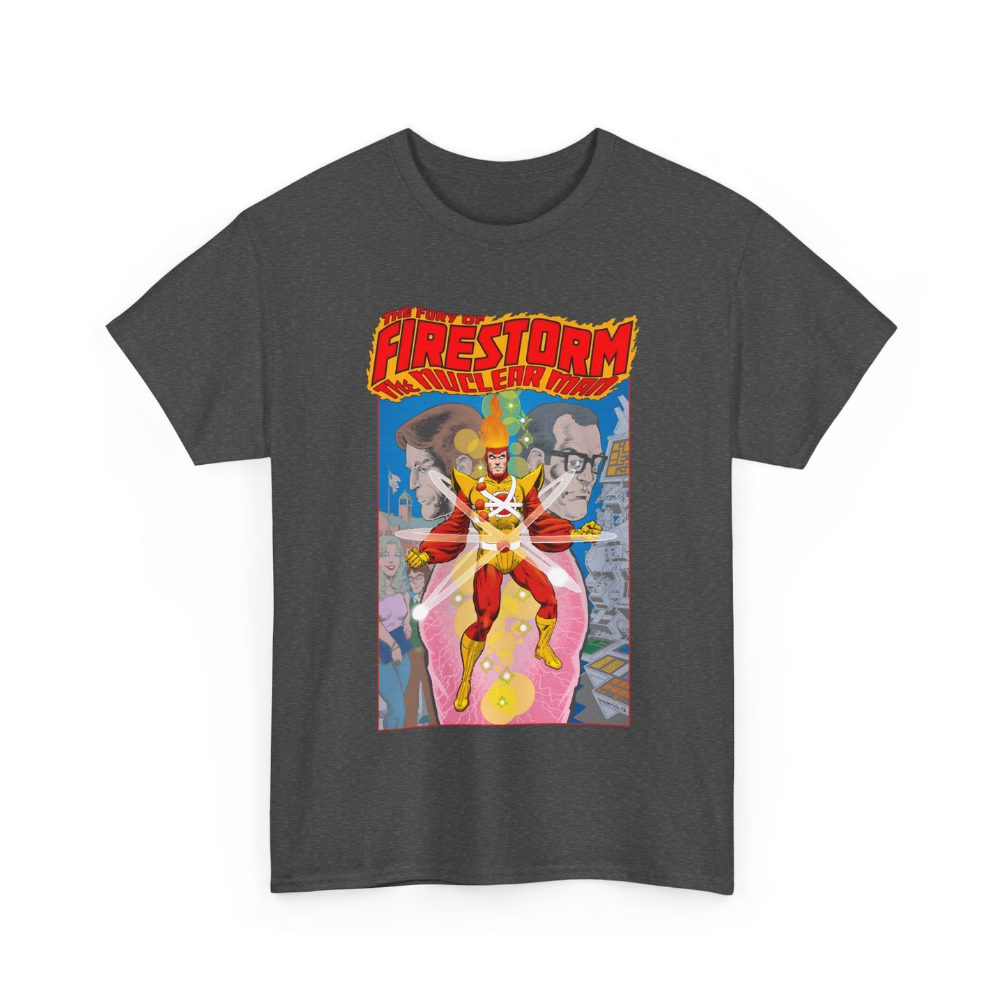 Fury of Firestorm T-Shirt - Pat Broderick Art - The Nuclear Man - Ronnie Raymond, Professor Martin Stein - DC Comics