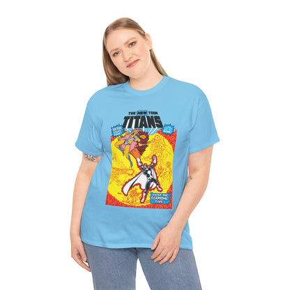 New Teen Titans T-Shirt - George Perez Art - #3 Cover Art - Dr. Light & the Fearsome Five Vs Starfire & the Teen Titans - DC Comics