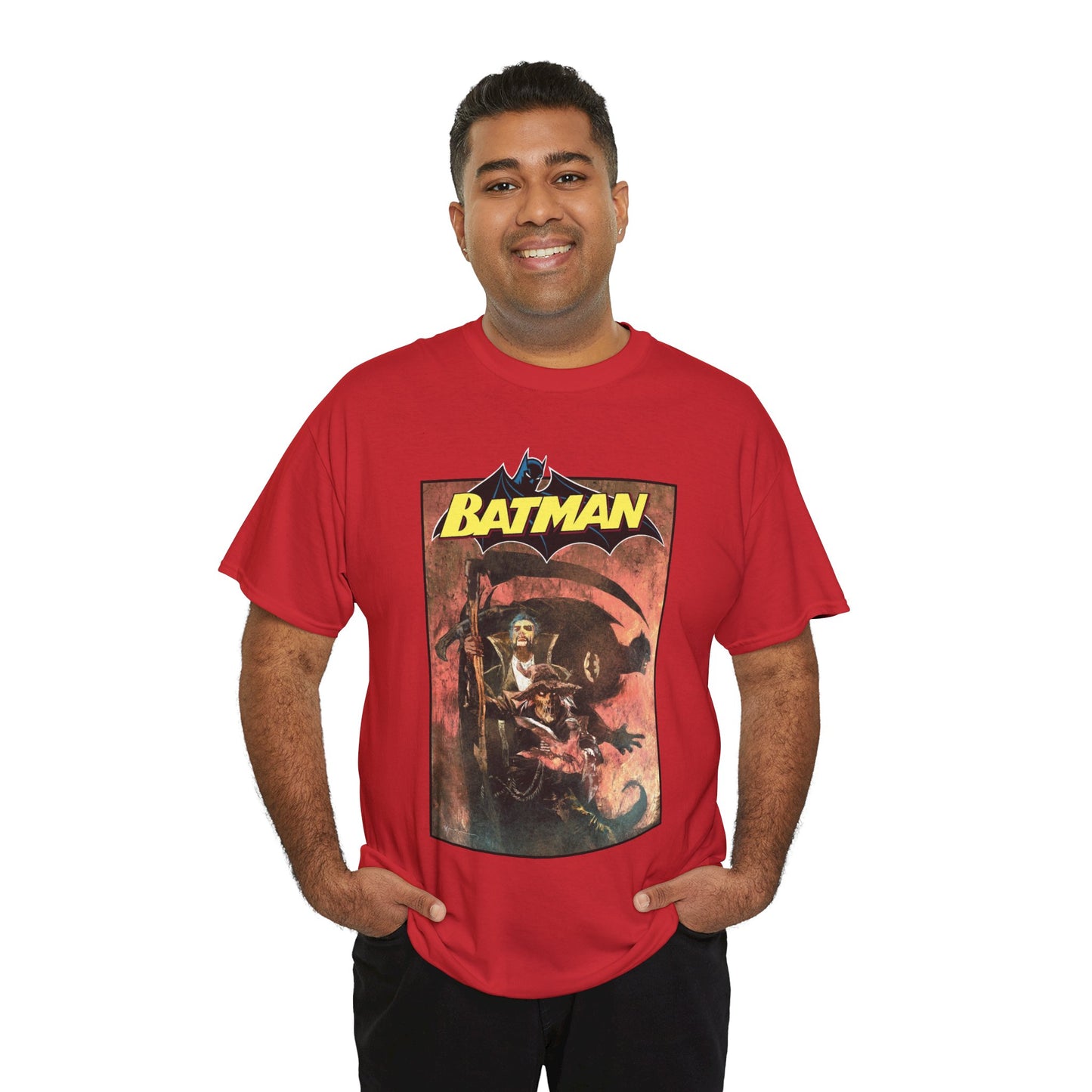 Batman T-Shirt - Bill Sienkiewicz Art - With Scarecrow & Ra's Al Ghul - DC Comics