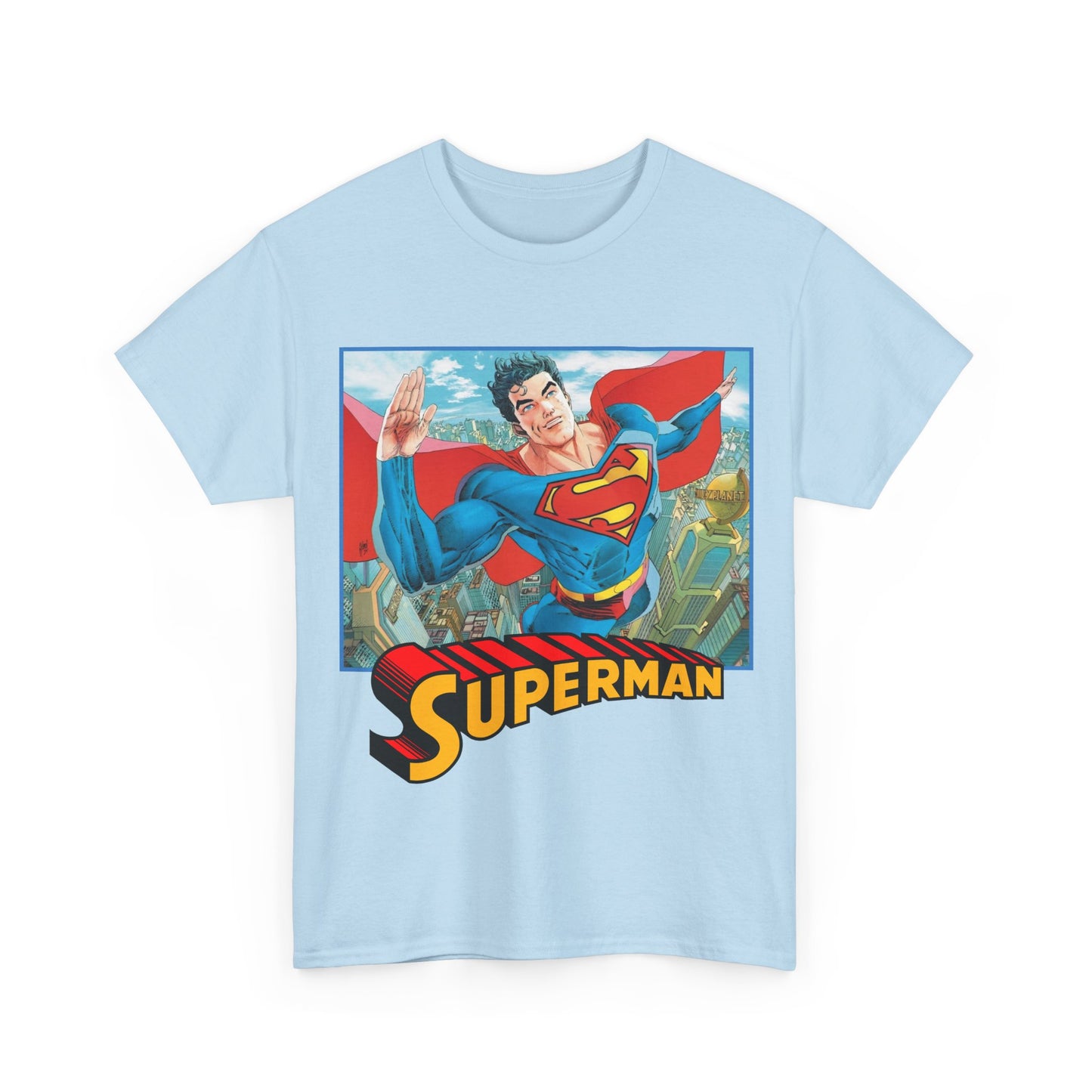 Superman T-Shirt - Guillem March Art - Variant Connecting Cover Art - Flying Over Metropolis - DC Comics All-In