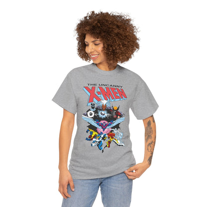 X-Men/X-Factor T-Shirt - Cyclops, Storm, Jean Grey, Iceman, Beast, Wolverine - Marvel Comics - From the Inferno Storyline - Mutant Battle