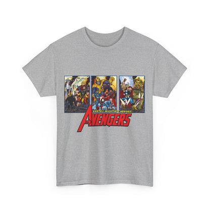 Avengers T-Shirt - John Byrne Art - Thor, Captain America, Iron Man, Hulk, Scarlet Witch, Wasp, Quicksilver, The Black Knight - Marvel Comics