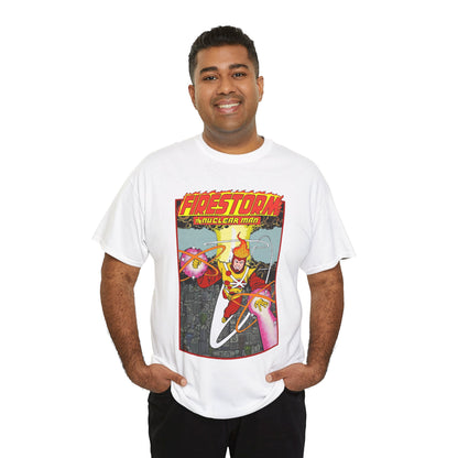 Firestorm the Nuclear Man T-Shirt - George Perez JLA Postcard Art 1980s - DC Comics - Justice League of America Member