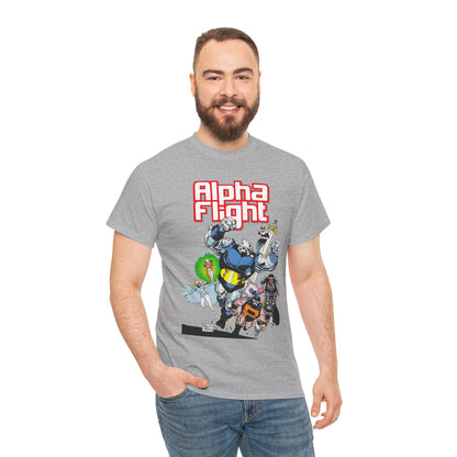 Alpha Flight T-Shirt - Mike Mignola Art - Shaman, Snowbird, Northstar, Aurora, Box, Vindicator, Puck - Canada's Super-Team - Marvel Comics