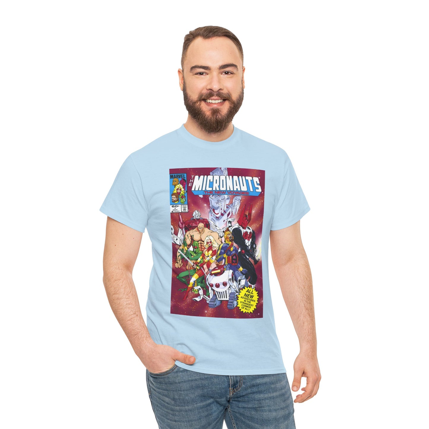 Micronauts: The New Voyages T-Shirt - Commander Arcturus Rann, Biotron, Marionette, Bug - Marvel Comics Series