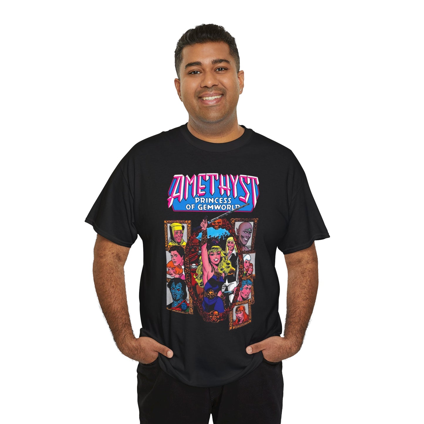 Amethyst Princess of Gemworld T-Shirt - Ernie Colon Art - Sardonyx, Dark Opal, Granch, Citrina - DC Comics