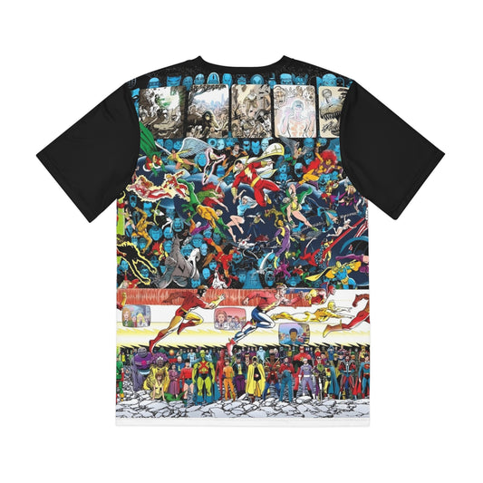 Crisis on Infinite Earths Wrap-Around Polyester Tee (All-Over Print) - George Perez & Jerry Ordway Art - Superman, Supergirl, Wonder Girl - DC Comics