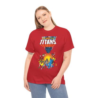 New Teen Titans T-Shirt - George Perez Art - Robin, Wonder Girl, Cyborg, Raven, Starfire, Kid Flash - #10 Cover Art - DC Comics