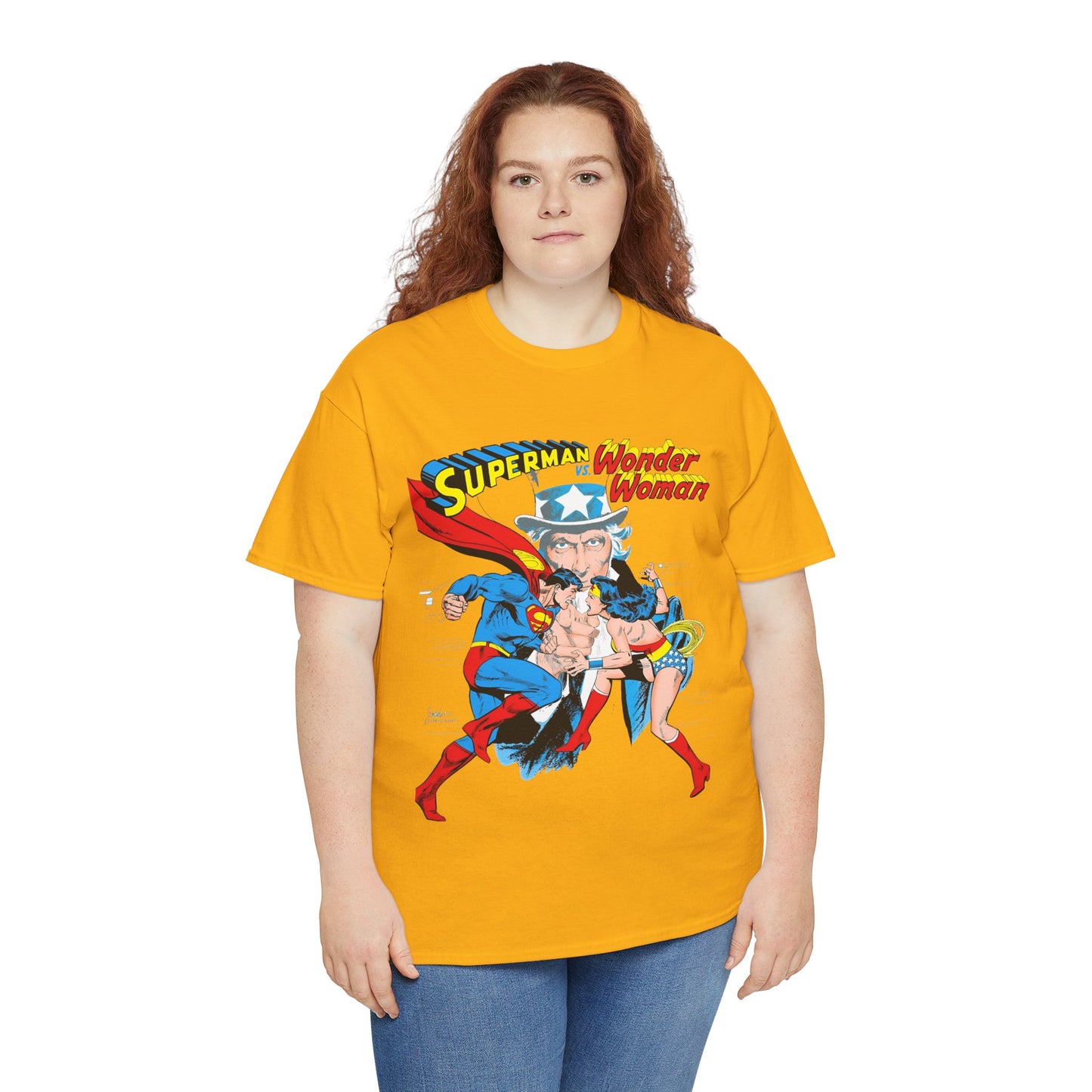 Superman Vs Wonder Woman T-Shirt - José Luis García-López Art - Popular 1970s Tabloid Story - DC Comics