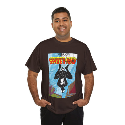 Web of Spider-Man T-Shirt - Charles Vess Art - Peter Parker, Web Slinger - Manhattan Skyline - Spidey Black Suit - Marvel Comics
