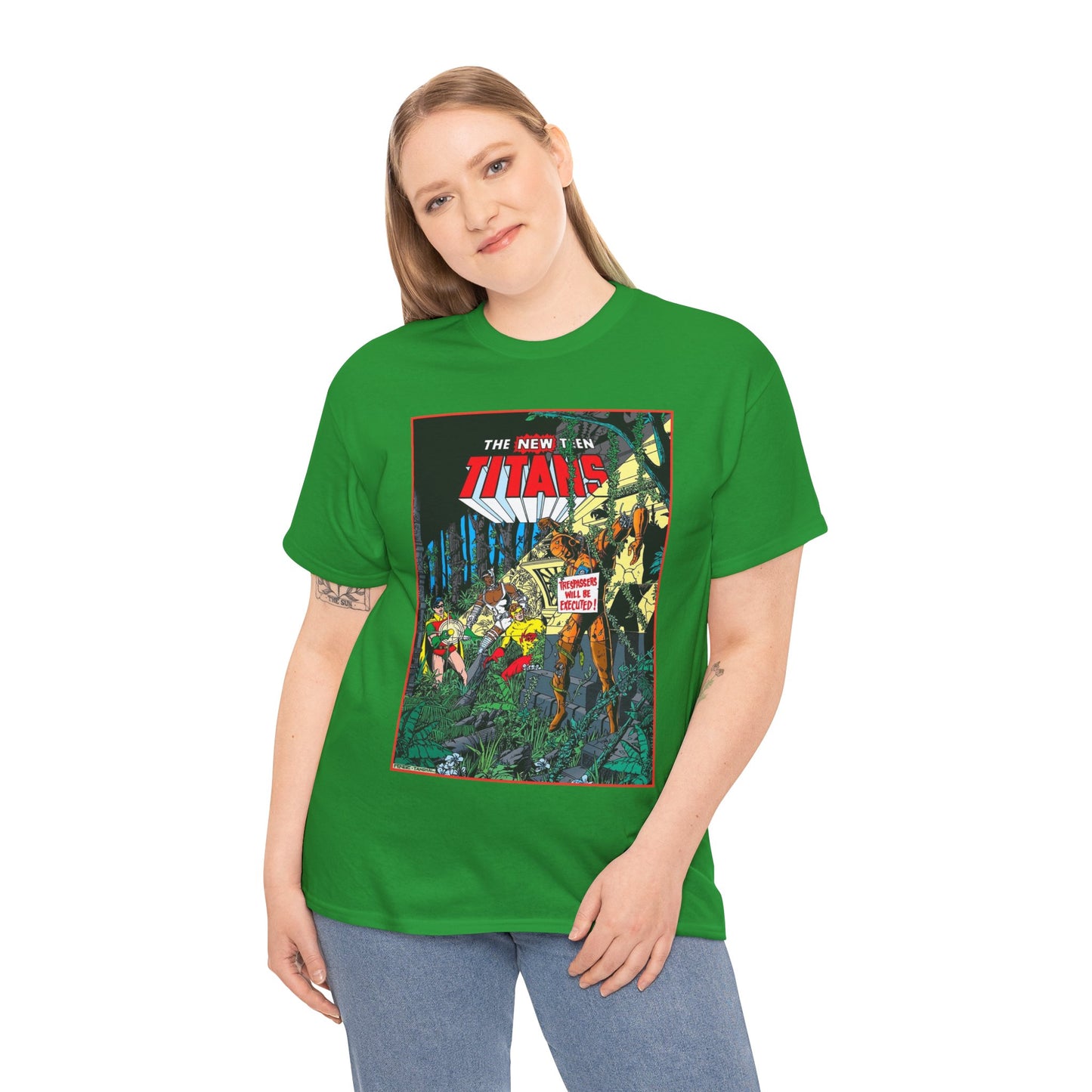 New Teen Titans T-Shirt - George Perez Art - Robin, Cyborg, Kid Flash, Robotman - DC Comics