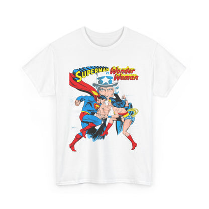 Superman Vs Wonder Woman T-Shirt - José Luis García-López Art - Popular 1970s Tabloid Story - DC Comics