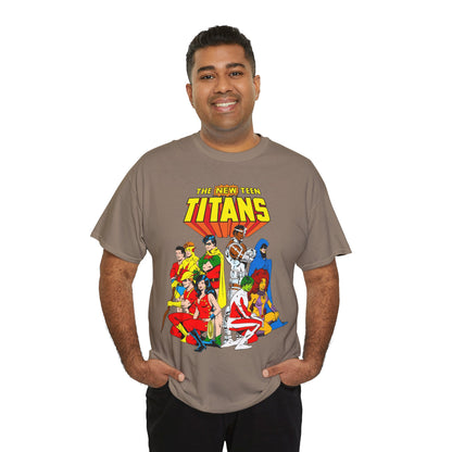 New Teen Titans T-Shirt - George Perez Art - Robin, Wonder Girl, Starfire, Raven, Cyborg, Speedy, Aqualad - DC Comics