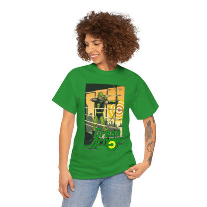 Green Arrow T-Shirt - George Perez Art - 1980s Justice League Postcard Art - JLA - DC Comics